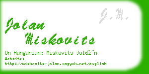 jolan miskovits business card